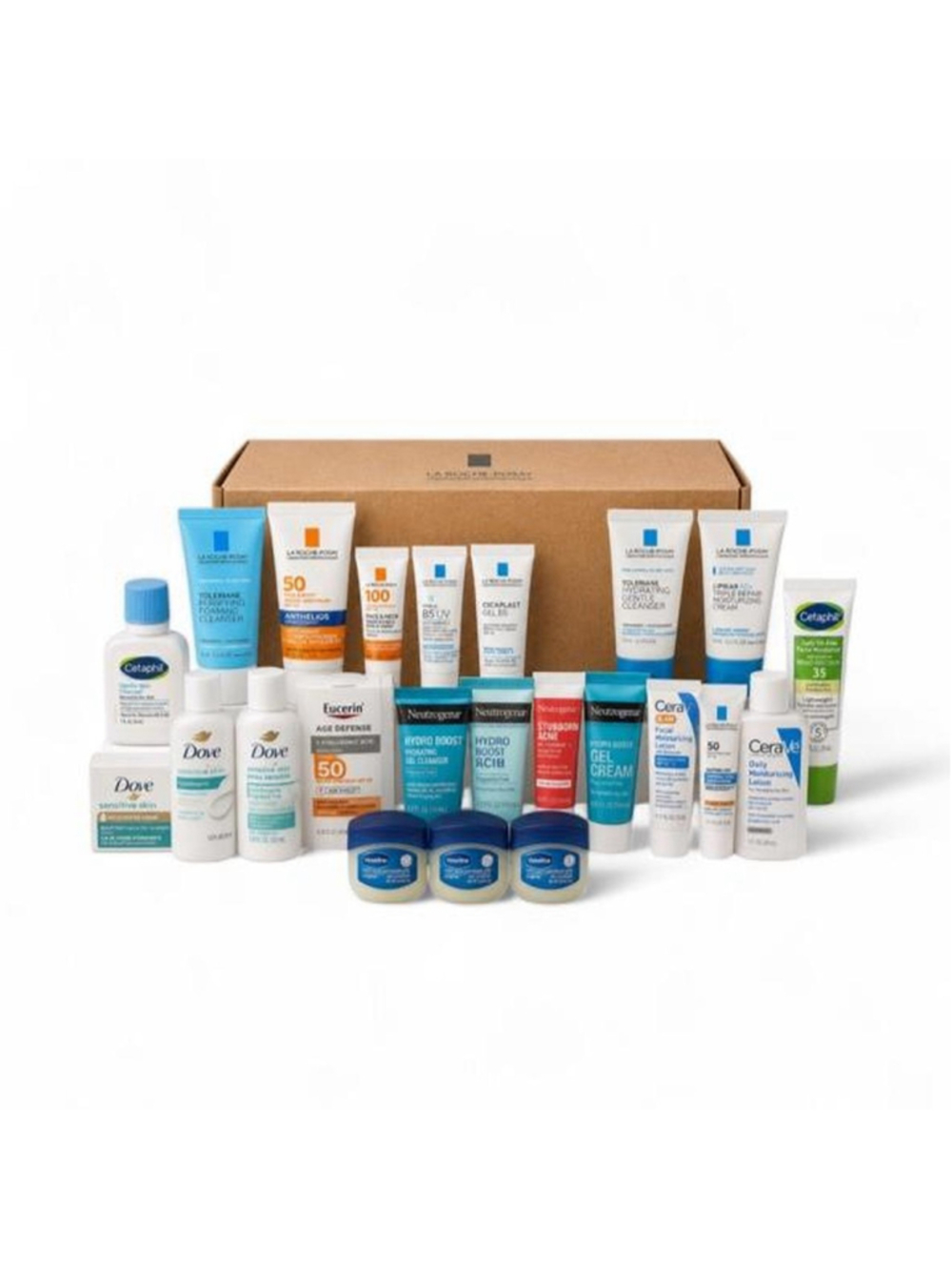 Skin care random sample travel size bundle with 15 items including Neutrogena, C